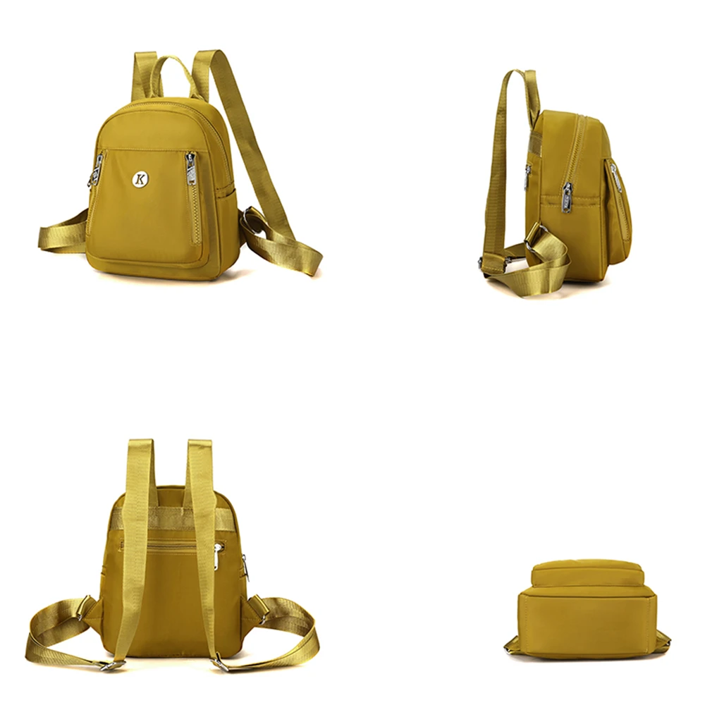 Solid Color High Quality Nylon Ladies Backpack Fashion New Small Ladies Travel Backpack 2023 Women Shoulder Bags Bolsos De Mujer