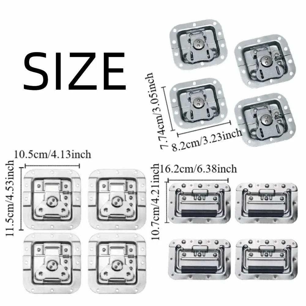 4Pcs Spring Loaded Butterfly Twist Lock Buckle Recessed Mount Heavy Duty Air Box Lock Alloy Security Lock Flight Case Lock