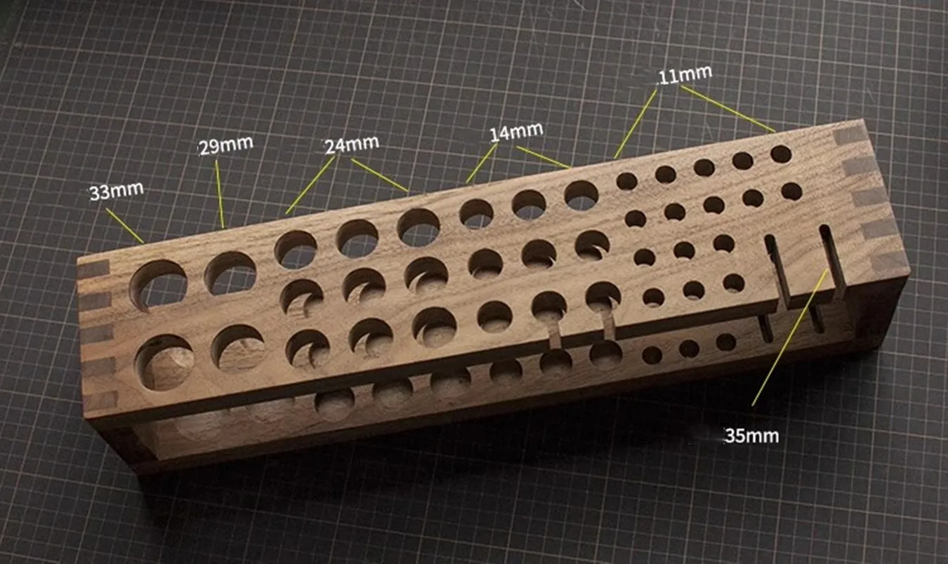 QIANYU skórzana półka na narzędzia czarny materiał orzechowy skórzana półka do przechowywania narzędzi DIY do ręcznie rzeźbienia cięcie wykrawanie
