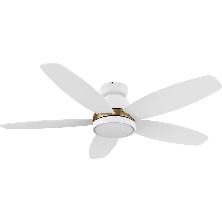 48 Ceiling Fan with Light Flush Mount DC 10 Speeds Silent Ceiling Fan with Remote Control 3 Adjustable Light Colors Dimmable LE