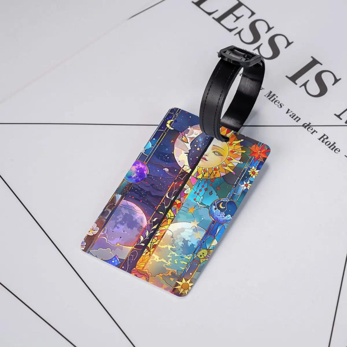 

Модные бирки для багажа в стиле бохо с изображением Солнца и Луны, астрологические аксессуары для чемоданов, этикетки для путешествий, держатели для багажа, именные бирки с адресом