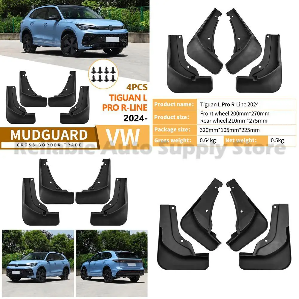 

For Volkswagen Tiguan L Pro R Line 2024 Mud Flaps Fender Trim Wheel Arch Covers Auto Accessories High Quality Durable Protection
