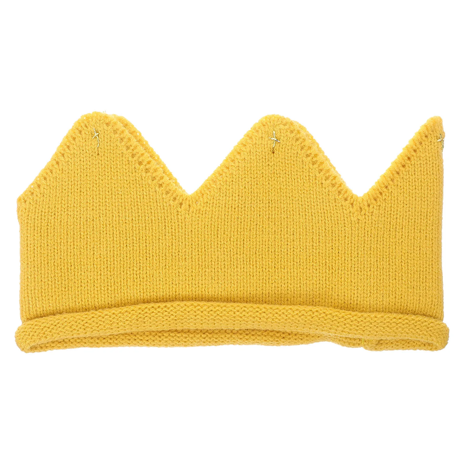 

Soft Warm Crown Hat for Baby Knitted Acrylic Toddler Hat for Girls Boys Party Birthday Christening Celebration Use