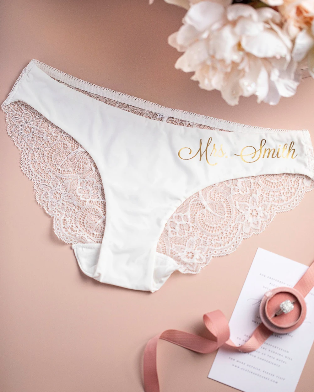 Custom Bride Panties Personalise Lace Wedding Underwear Bridal Shower for her Bachelorette Party Gifts With Name Honeymoon Gift