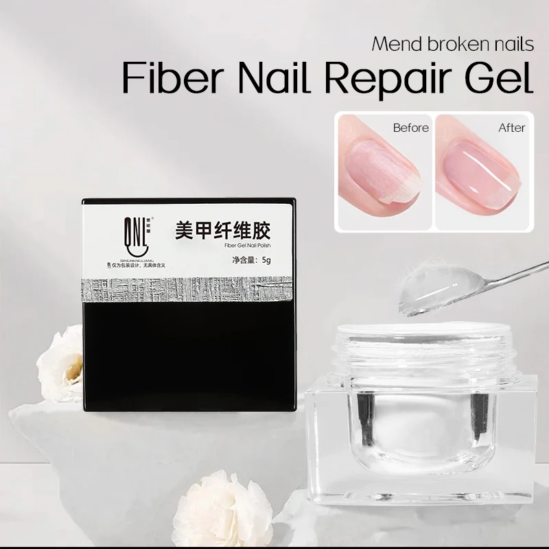 RS NAIL 5ml Fiber Extension Gel Polish Cracked Nail Repair Gel Semi Permanent UV LED Building Construction Gel Varnish Manicure