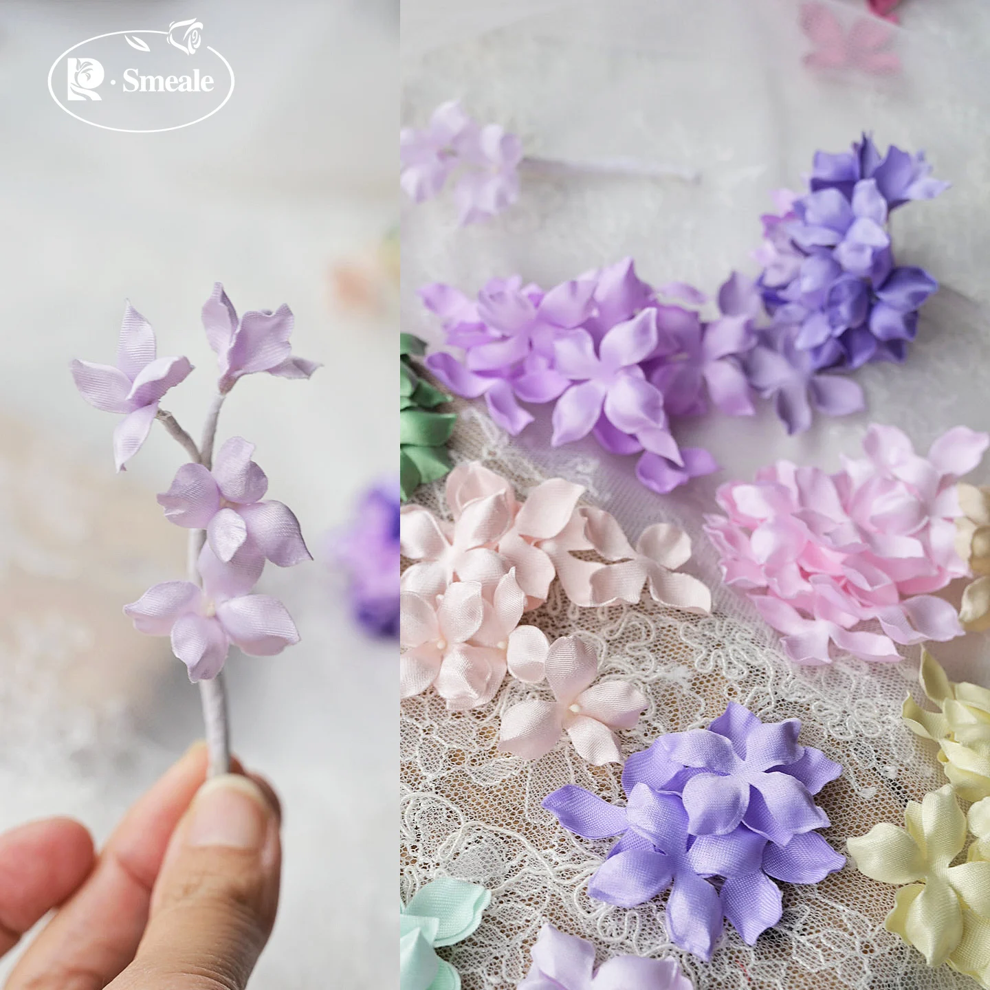 Artificial Flower Petals 3cm Petal Fake Flower Wedding Homedecor DIY Scrapbook Card Craft Satin Flower Applique 100pcs