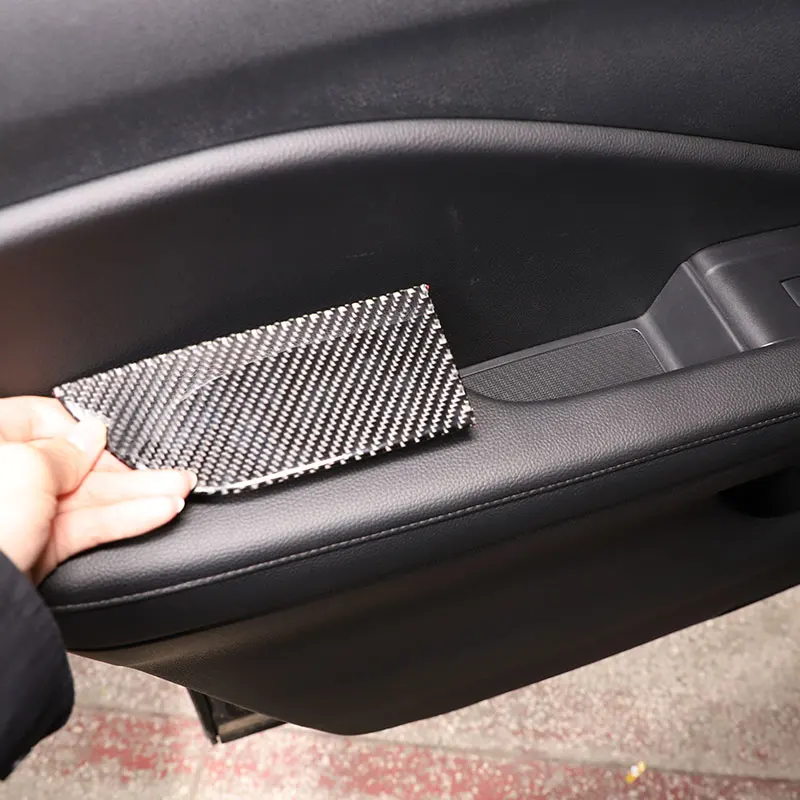 

For Honda Pilot 2015-2022 Soft Carbon Fiber Car Door Storage Slot Non-slip Mat Cover Trim Sticker Car Accessories