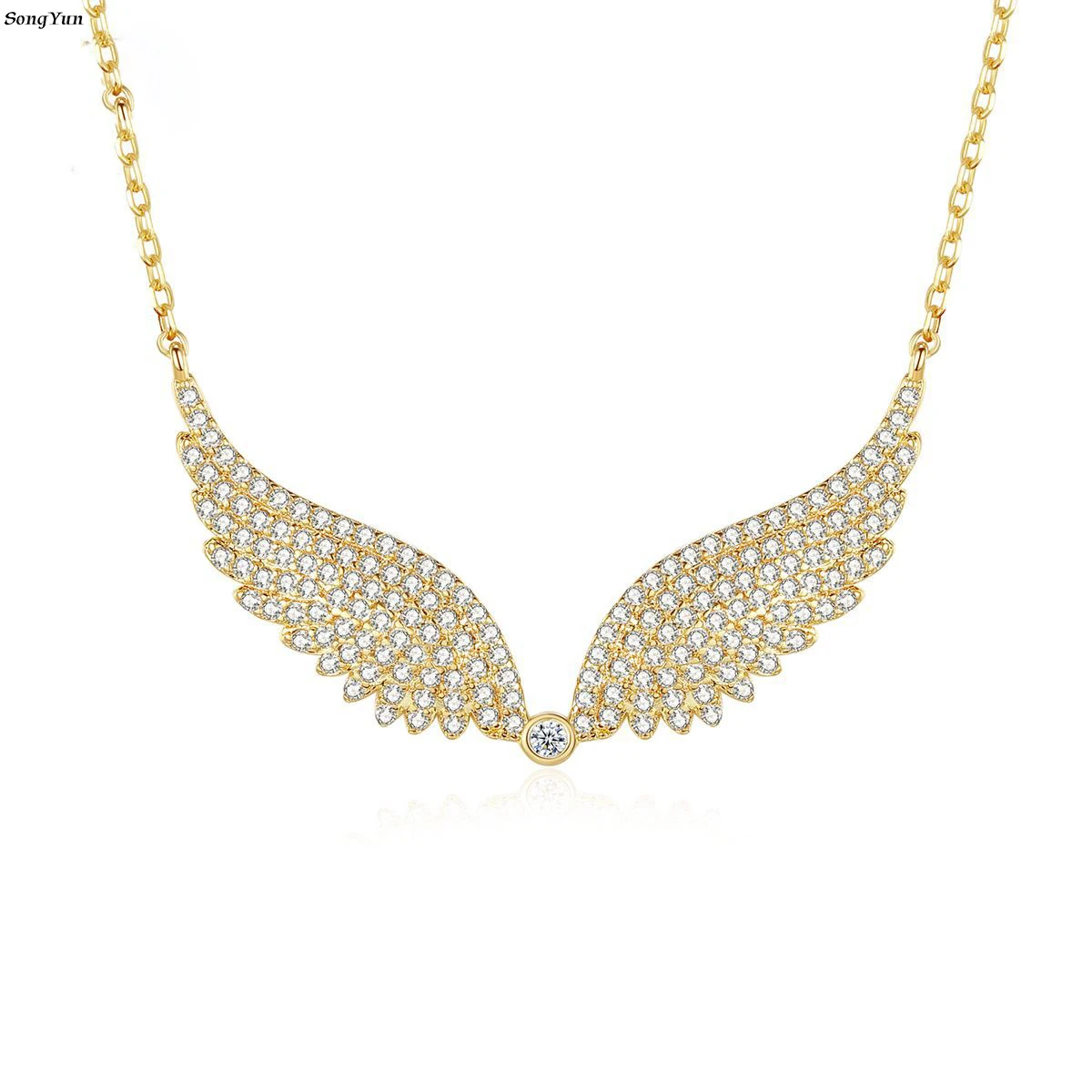 

Ювелирные изделия SongYun: популярные женские ожерелья MHT с подвеской в виде крыла ангела, микро-инкрустация, ювелирные украшения.