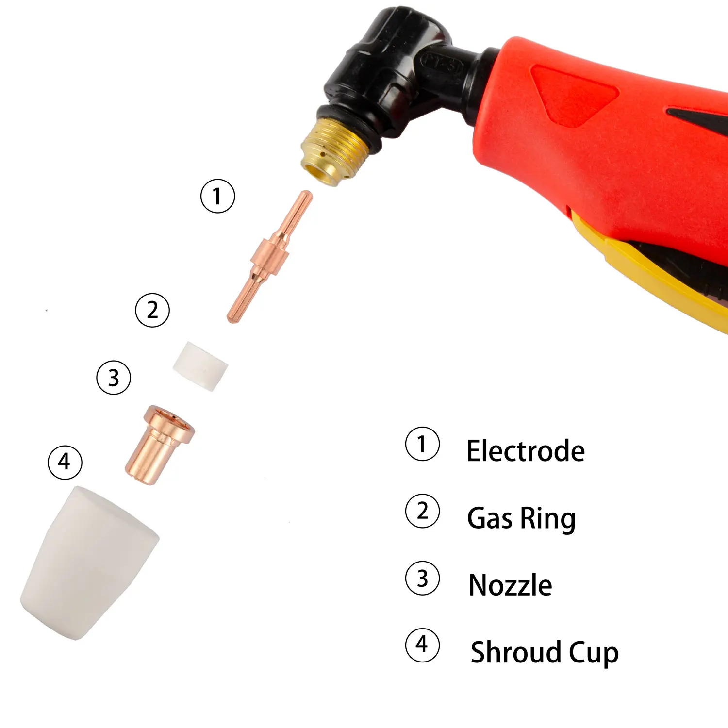 PT31 Plasma Cutter Tips Cup Electrode Extended Consumables Kit LG40  For PT-31 CUT40 HYC45D HYC50D CUT50 PLC50D HYC410 view 5