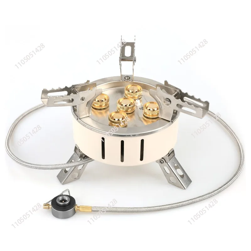 New stainless steel split stove outdoor picnic five-head stove, five-head stove fire, portable camping stove
