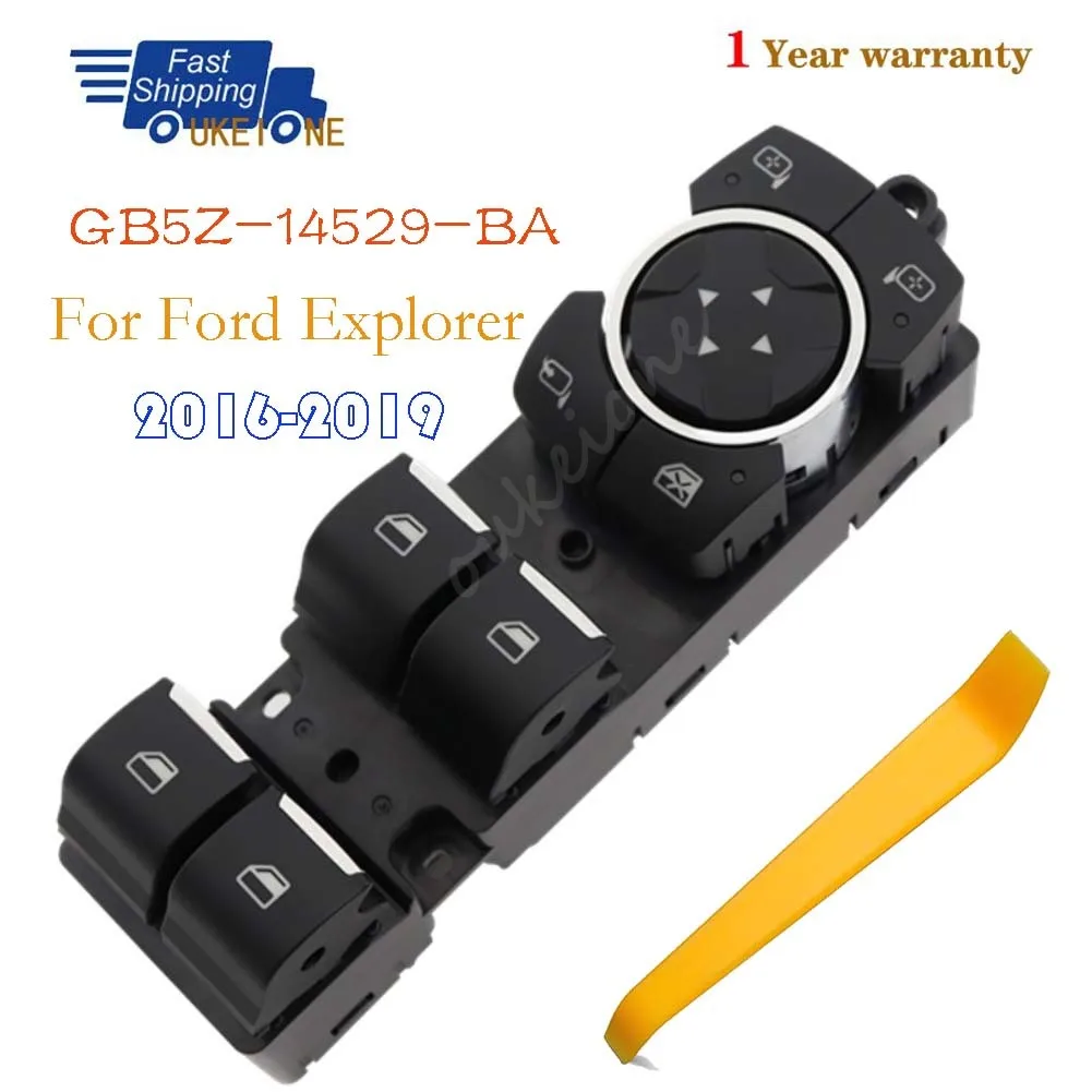 

GB5Z-14529-BA для Ford Explorer 2016 2017 2018 2019, передний левый электрический переключатель стеклоподъемника, кнопка регулятора управления