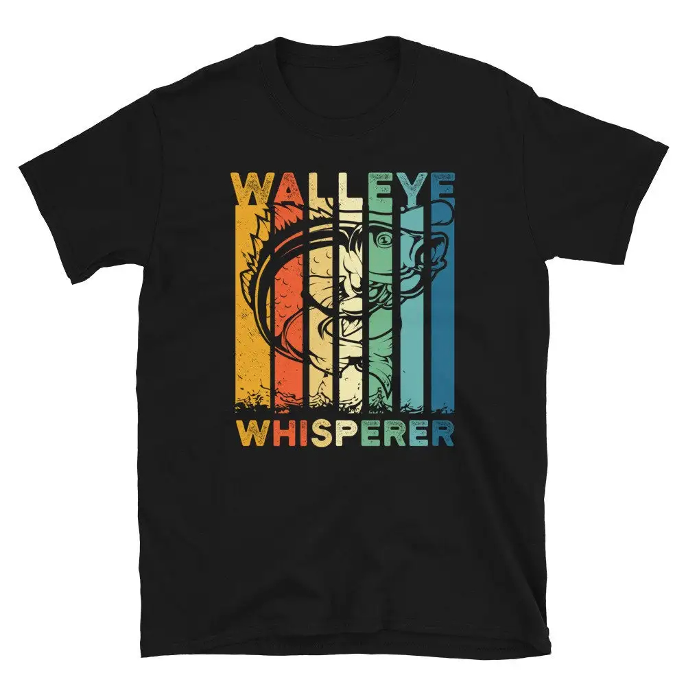 Walleye Vintage T Shirt Retro Lucky Whisperer Fishermen Fishing