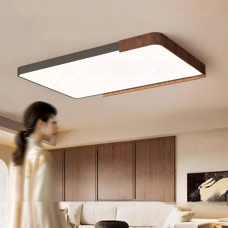 Wabi-sabi wind living room ceiling light medium ancient style modern simple bedroom full spectrum walnut pattern room light