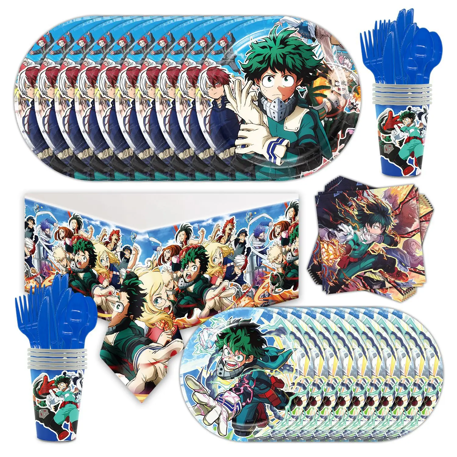 My Hero Academia Birthday Party Decorations Balloons Disposable Tableware Tablecloth Plates Napkin Baby Shower Kid Toy Supplies