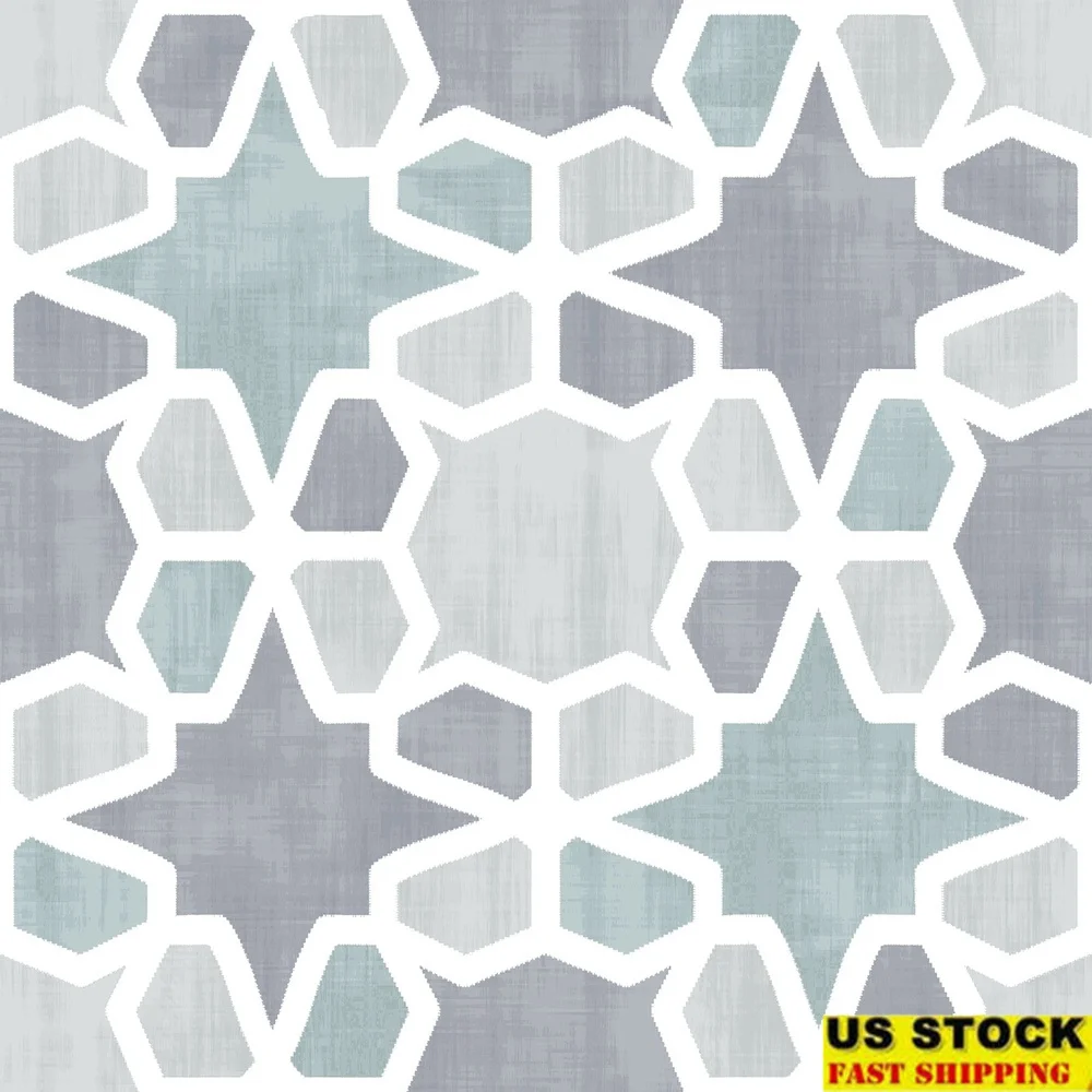 껍질을 벗겨 붙이는 빈티지 스타일 바닥 타일 방수 쉬운 설치 12x12 인치 내구성 기하학적 모티브 10 팩