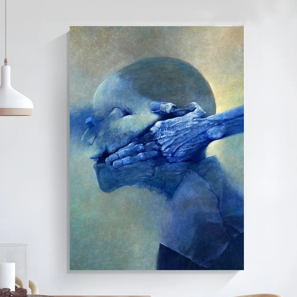 Zdzisław Beksinski plakat artystyczny sztuka samoprzylepna mały plakat wysokiej jakości plakat na ścianę artystyczny obraz dekoracja ścienna do nauki