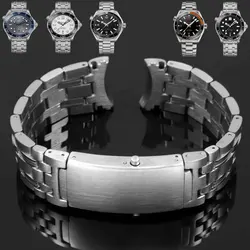 Watchbands Bracelet For Omega Planet Ocean 007 Seamaster 600 Metal Strap Watch Men Stainless Steel Watch Band Chain 20mm