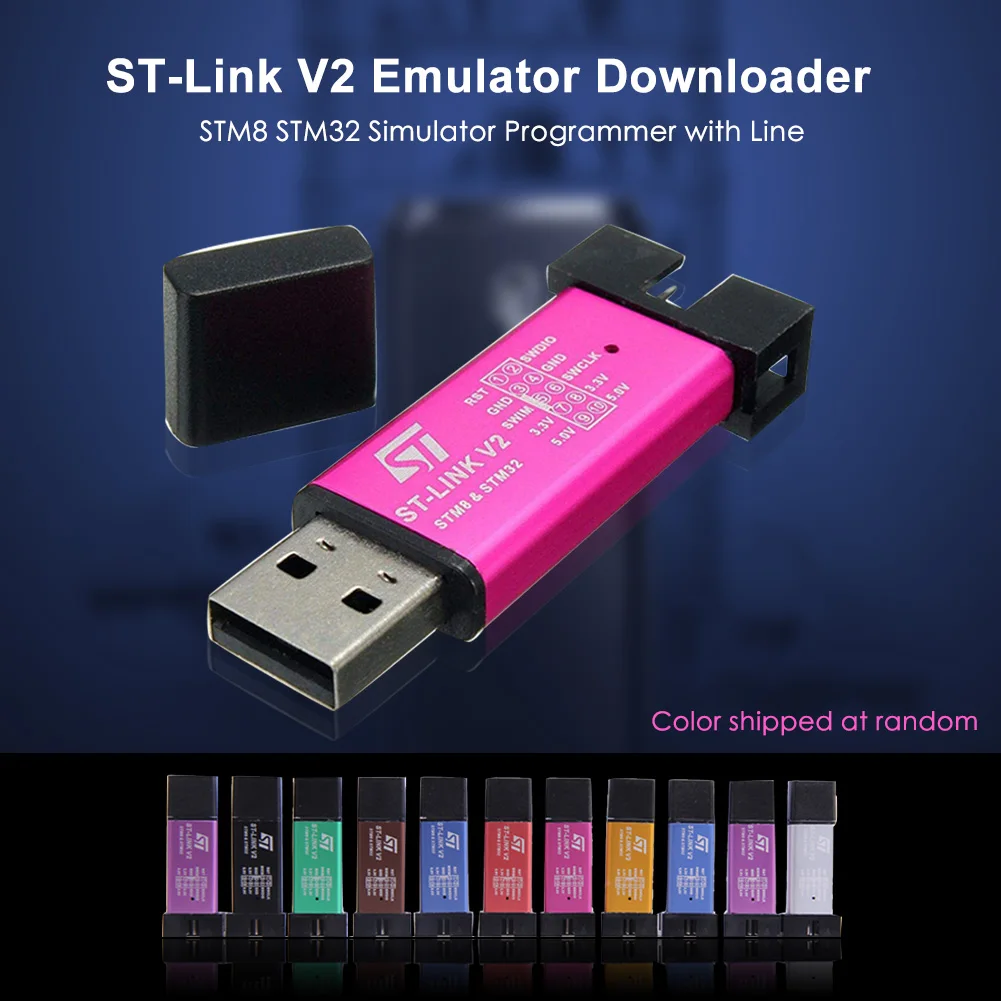 ST LINK Stlink ST-Link V2 Mini STM8 STM32 Simulator Download Programmer Programming With Cover DuPont Cable ST Link V2