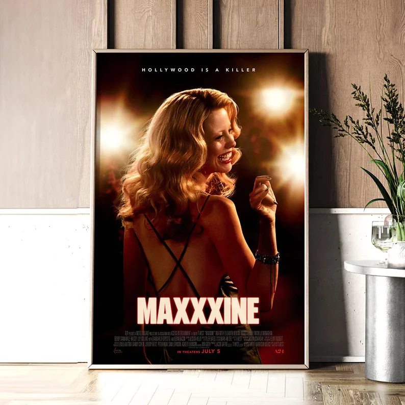 Maxxxine 2024 New Horror Movie Mia Goth X-traordinary Series Film Vintage Poster Canvas Painting Wall Art Pictures Home Decor