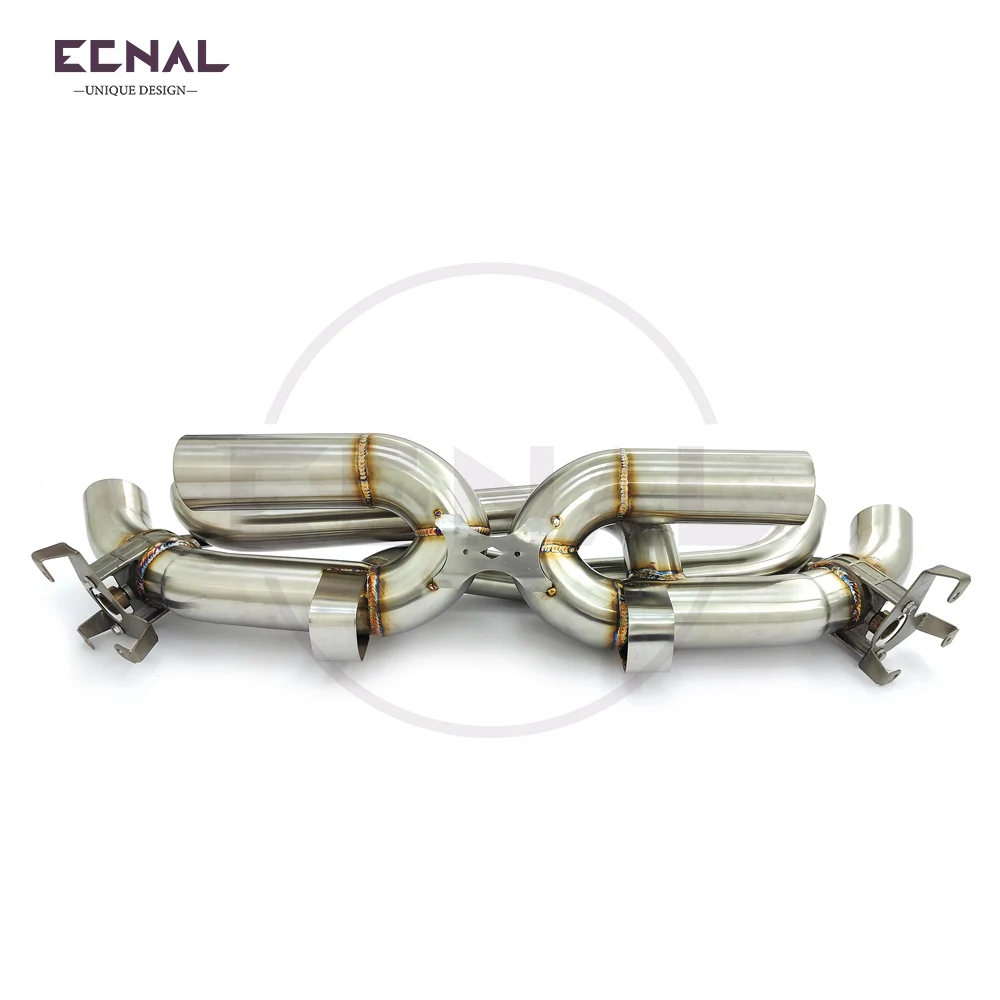 Ecnal Exhaust Sport Axle-back Pipe with OEM Valve for Porsche 911 992 3.0T 3.8TT High Performance SUS304 Valved Exhaust System