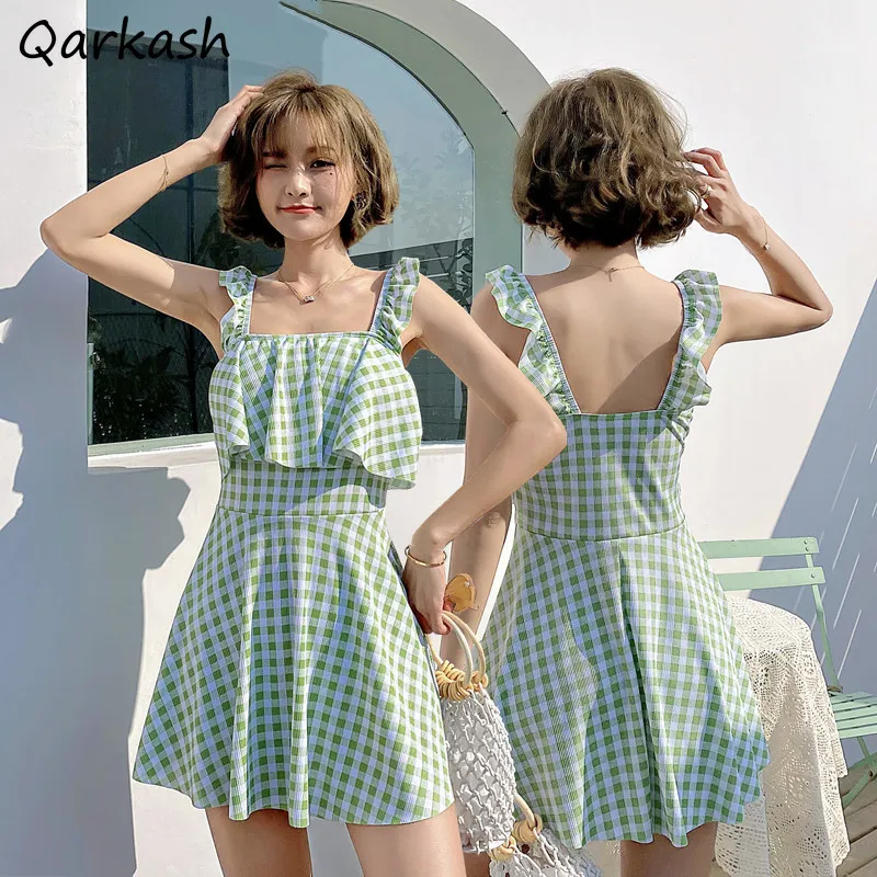 التستر المرأة منقوشة عالية الخصر جميل سليم ملابس السباحة ثوب السباحة شعبية Mujer ملابس الشاطئ صيف 2021 قطعة واحدة تصميم بسيط #3