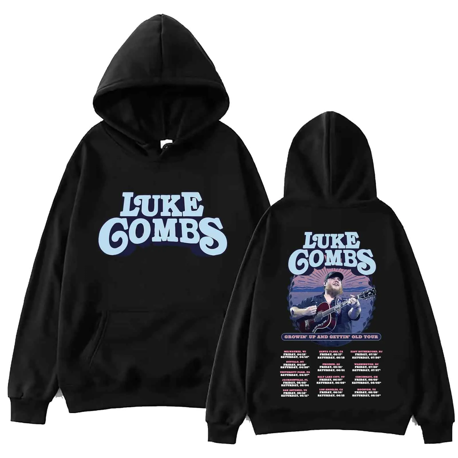 

Luke Combs Tour 2024 Hoodie Tops Long Sleeve Regular Sweatshirt Music Fans Gift Spring Summer Casual Printing