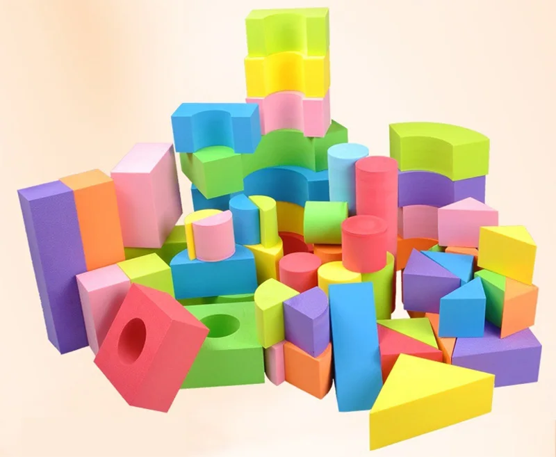 50 PCS Soft Foam EVA Building Block for Children High Quality Safe Construction Brick Toy Kids Baby Intelligence Educational Toy