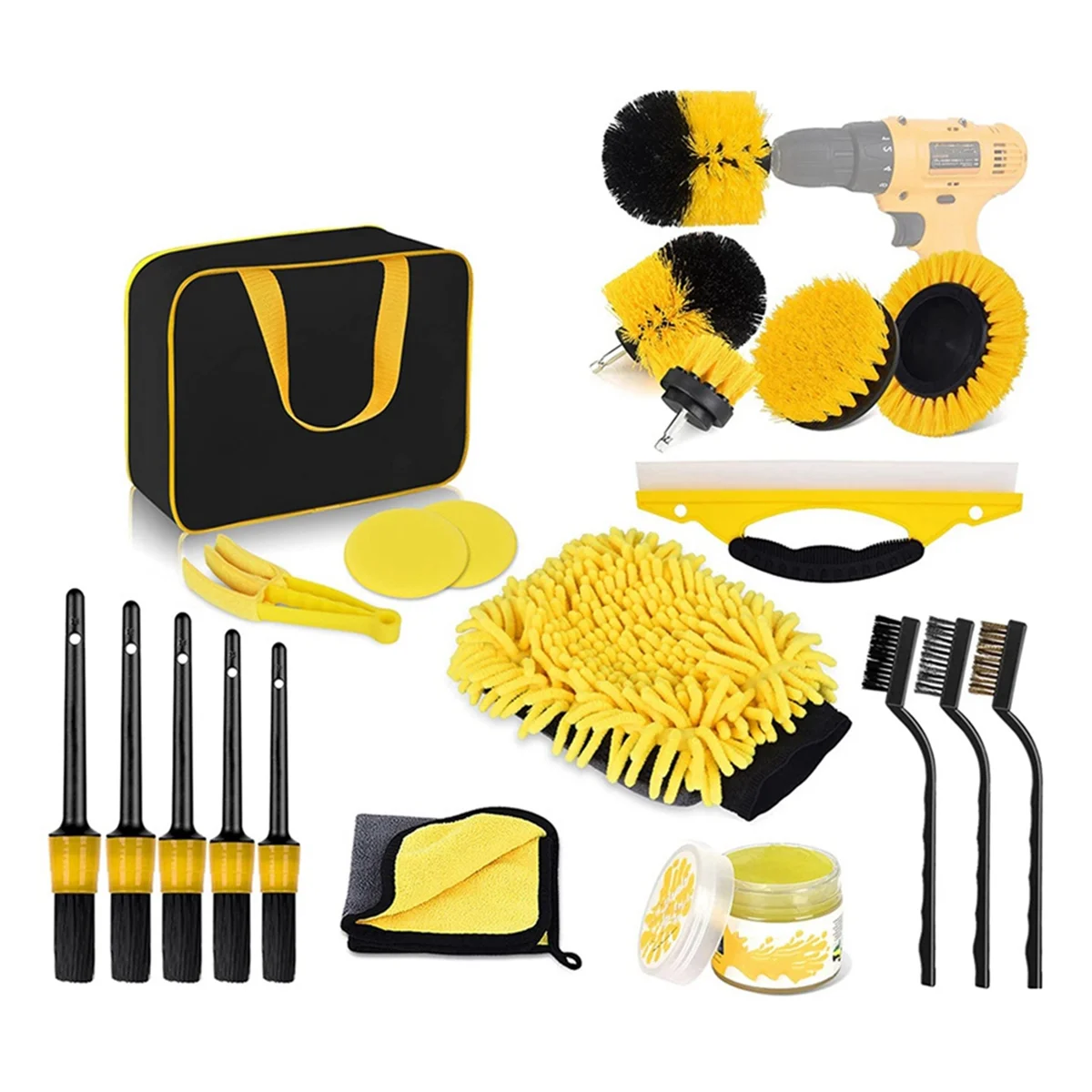 Boorreinigingsborstelbevestigingsset Power Scrubber Brushes Tool Kit met verlenging voor schone autowielband