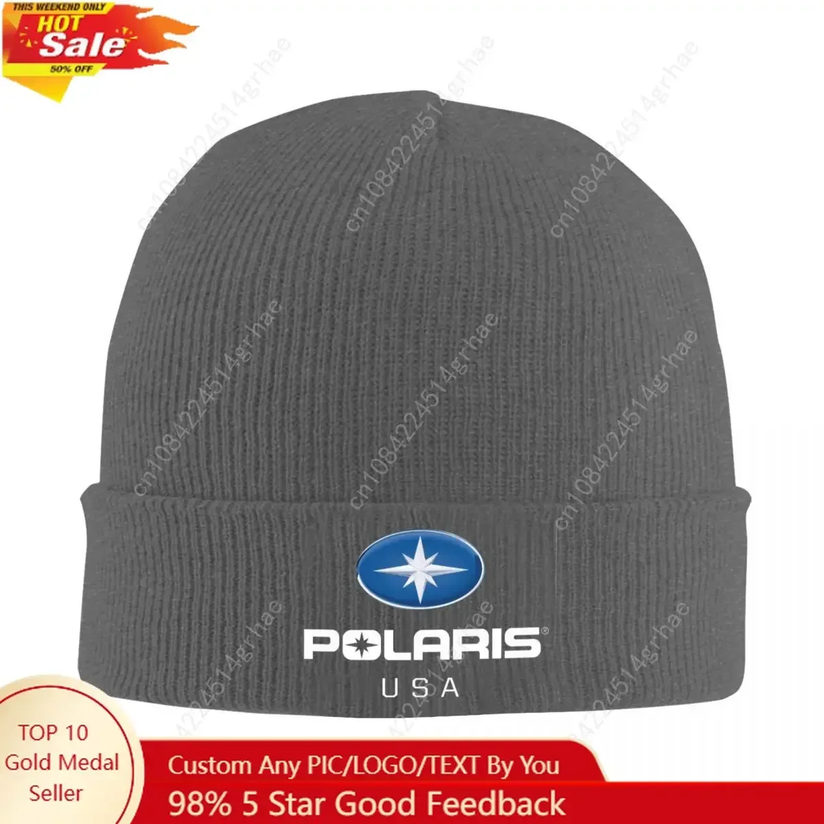 

Polaris Logo Warm Knitted Cap Hip Hop Bonnet Hat Autumn Winter Outdoor Beanies Hats for Men Women Adult
