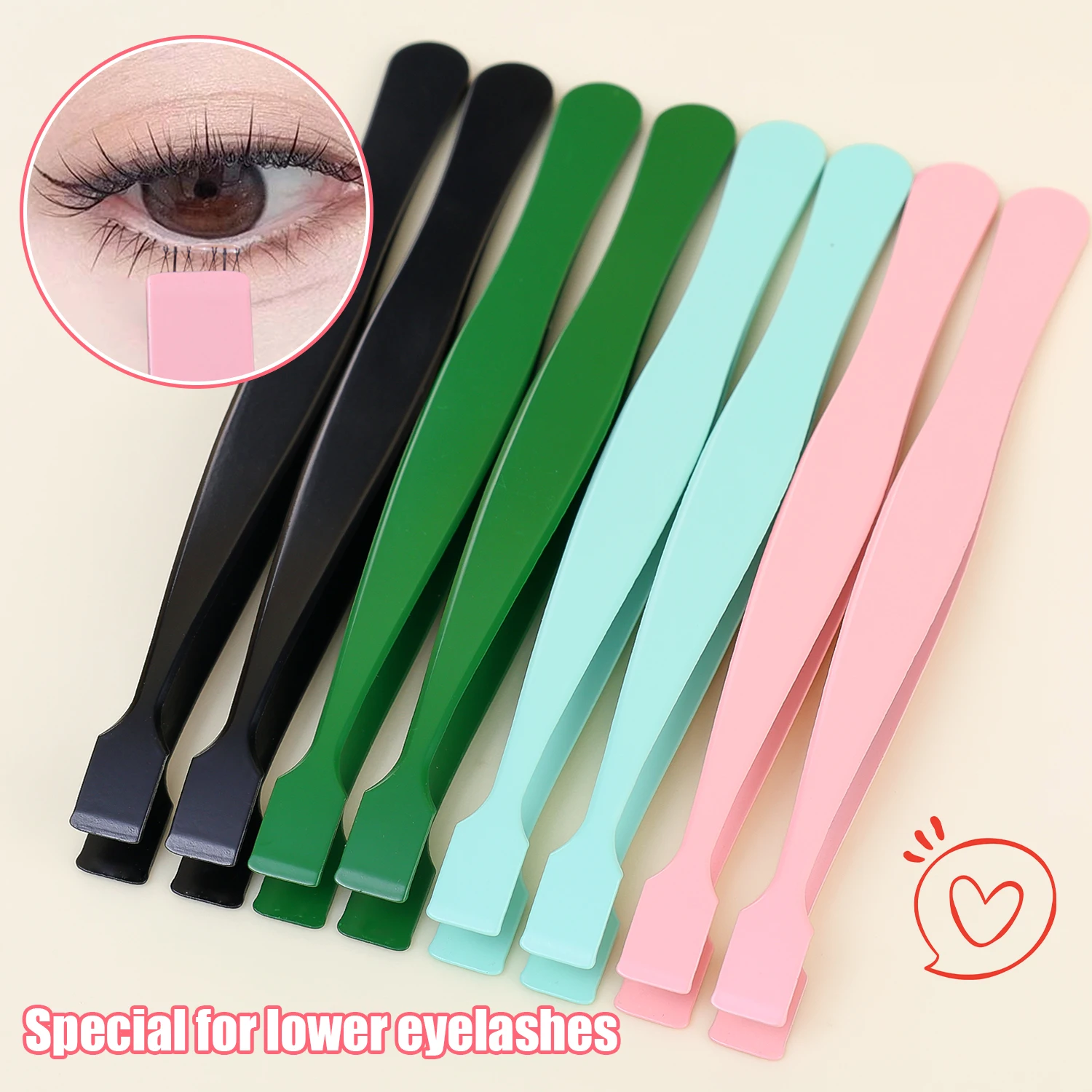 Pinzette per ciglia Pinzette ad alta precisione per clip per ciglia Applicazione precisa per grappolo individuale Pinzette per ciglia Strumento per il trucco