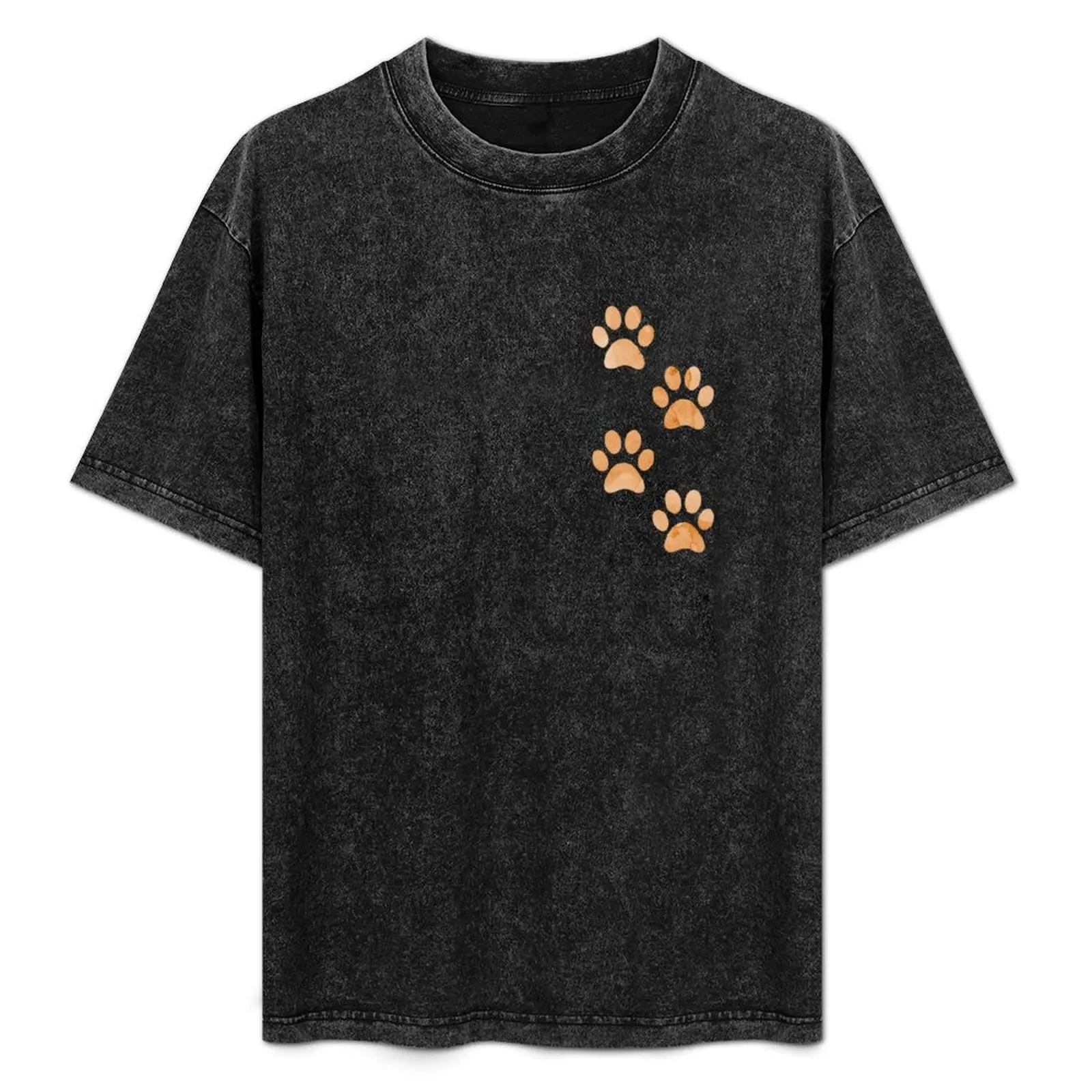 watercolor paw prints amber orange T-Shirt Christmas Theme Tee Top