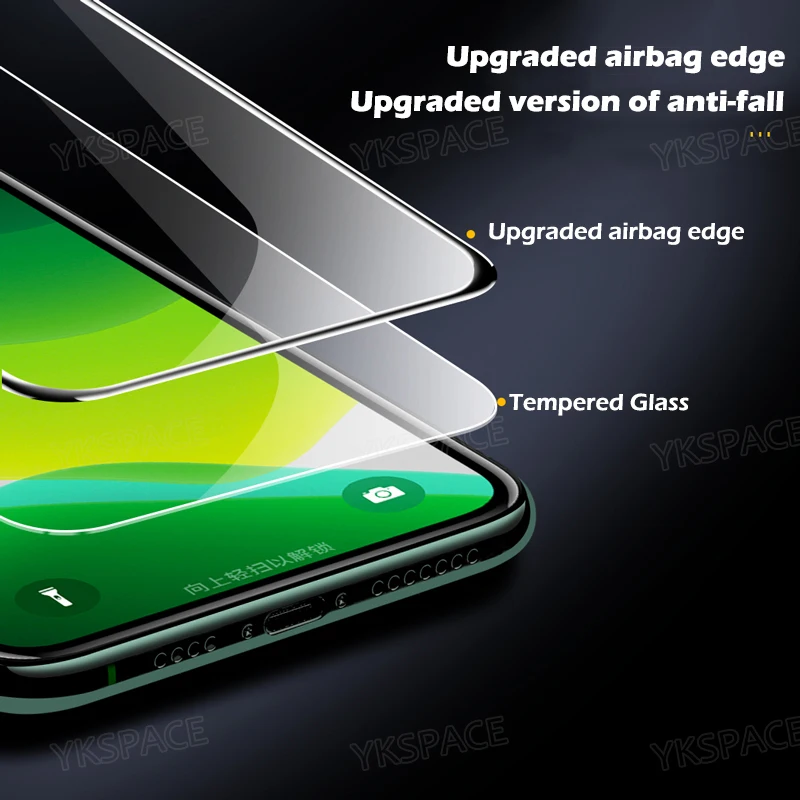 2Pcs 3D Airbag edge Bumper Tempered Glass For iPhone 18 17 17e 16e 16 15 14 Plus 13 12 Mini 11 Pro X XR XS MAX Screen Protector