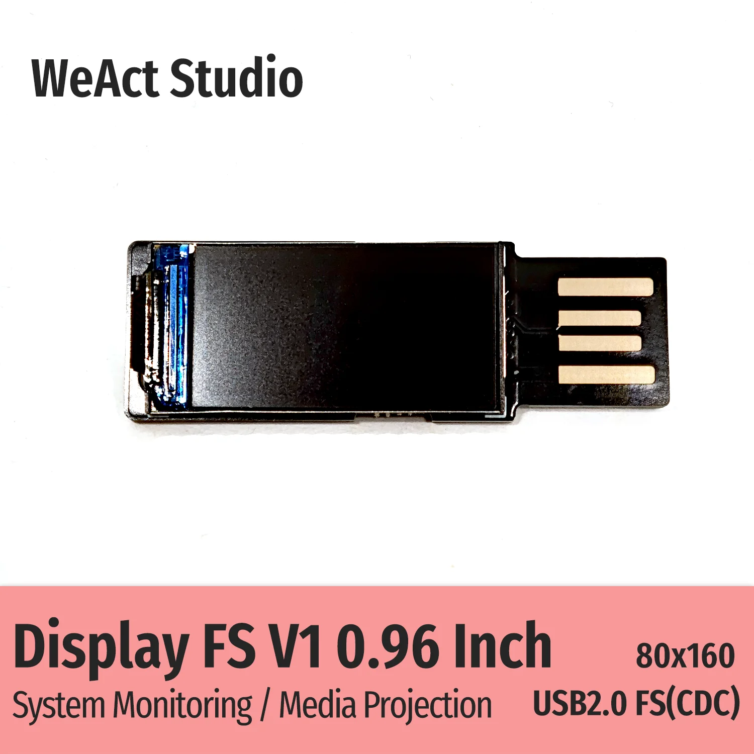 

WeAct 0.96 Inch USB Secondary Screen for Computer CPU GPU RAM HDD Display 80*160 System Monitor Photo Album