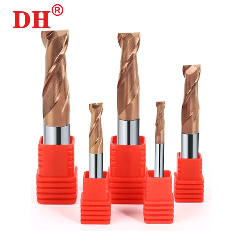 HRC55 2-Flute Alloy Coating Flat End Mill Tungsten Steel Carbide lengthen Milling Cutter For CNC Machining Center Endmills Tools