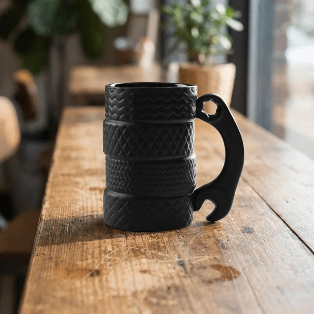 

Drinkware Industrial Style Tire Ceramic Water Cup Large Capacity Unique Coffee Cup Funny Decorative Tea Milk Mug Men's Gifts