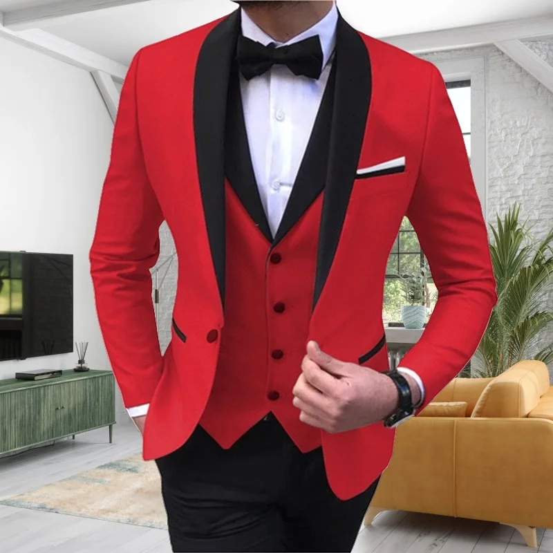 Obleků pro muži štíhlý odpovídat luxusní svatební smokingy móda pánská 3čepel pieces(blazer+vest+pants)/2pieces(blazer+pants)wedding pro muž oblek