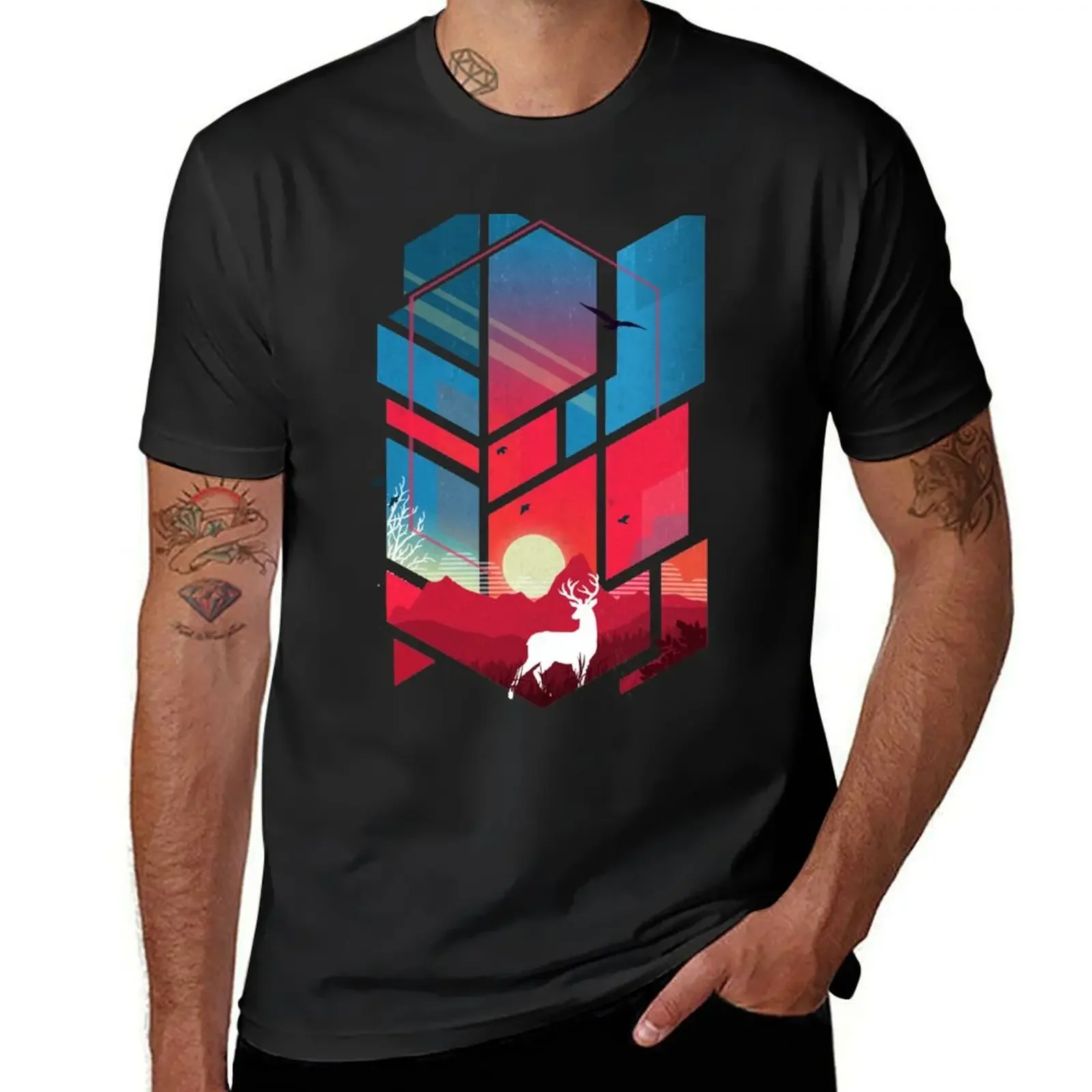 Vibrant Skies T-Shirt vintage anime clothes plus size men clothing