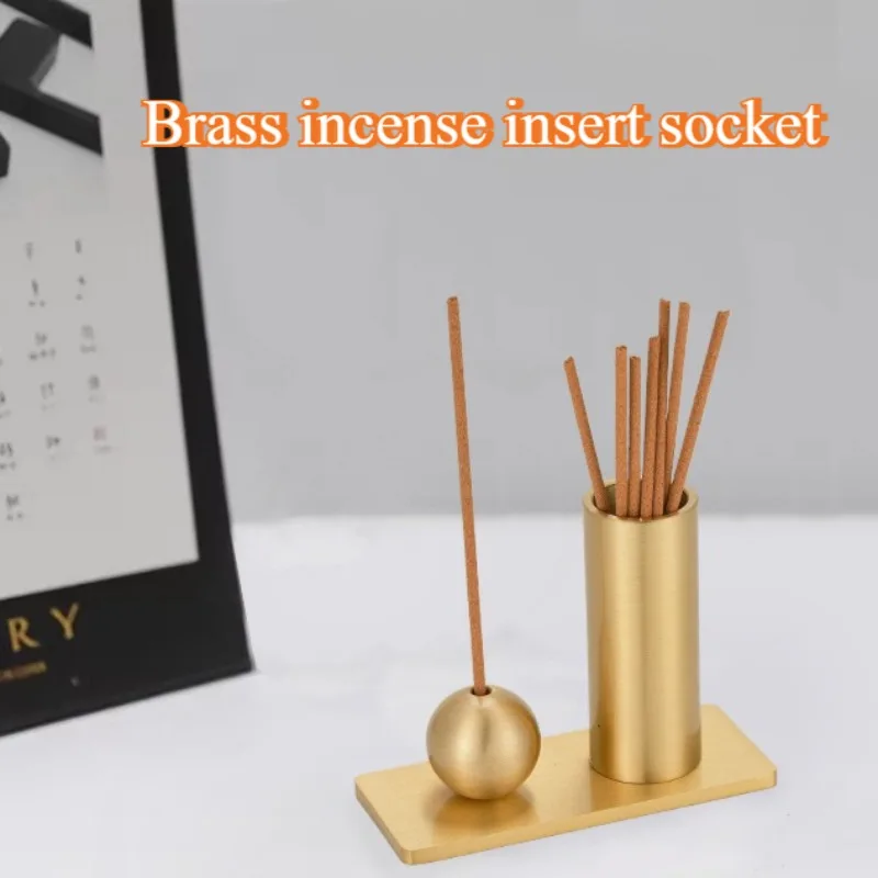 Creative Brass Joss Stick Insert Incense Base Two-in-one Incense Burner Set Home Indoor/tea Room Decoration Aromatherapy Stove