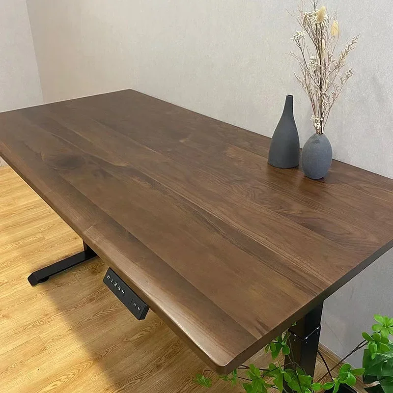 Black walnut electric lifting table ash wood study table panel