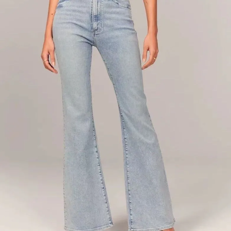 

Vintage High-waisted Stretch Jeans for Women Baggy Jeans Women Spring and Summer Straight Leg Wide-leg Jeans Floor-length Pants