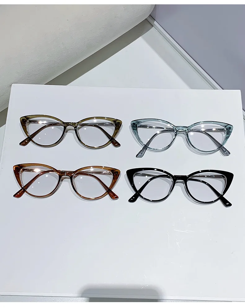 Lichtempfindliche, farbwechselnde Cat-Eye-Brille im Retro-Trend-Stil, nicht-Gesichtsverkleinernde, flache Lichtbrille, hochwertige Myopie-Brille 6105 – Detail 4