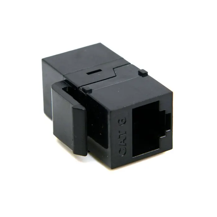 CY Xiwai   Chenyang-Cable  Black Color UTP CAT6 Keystone Coupler RJ45 Female to Female UTP CAT6 Keystone inline Coupler