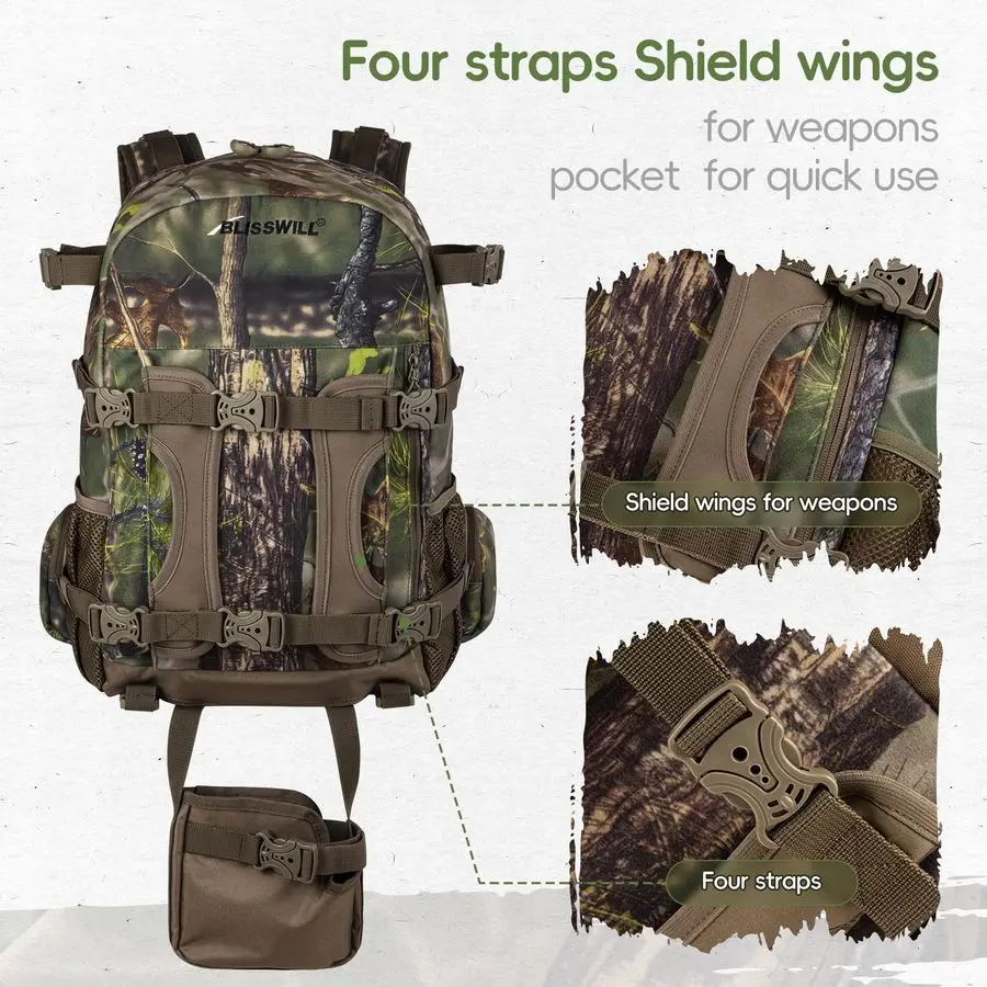 Hunting Backpack Hunting Day Pack with rifle holder Hunting Gear Accessories gift for menForest Canvas