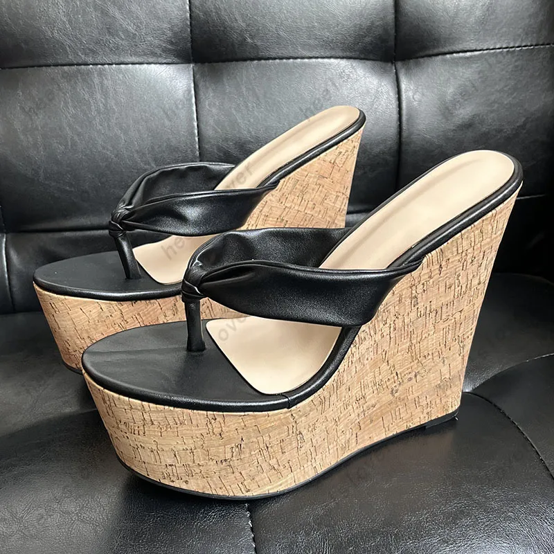 Ahhlsion High Quality Women Mules Sandals Stable Wedges Heels Open Toe Classics Black Party Shoes Ladies US Size 5-15