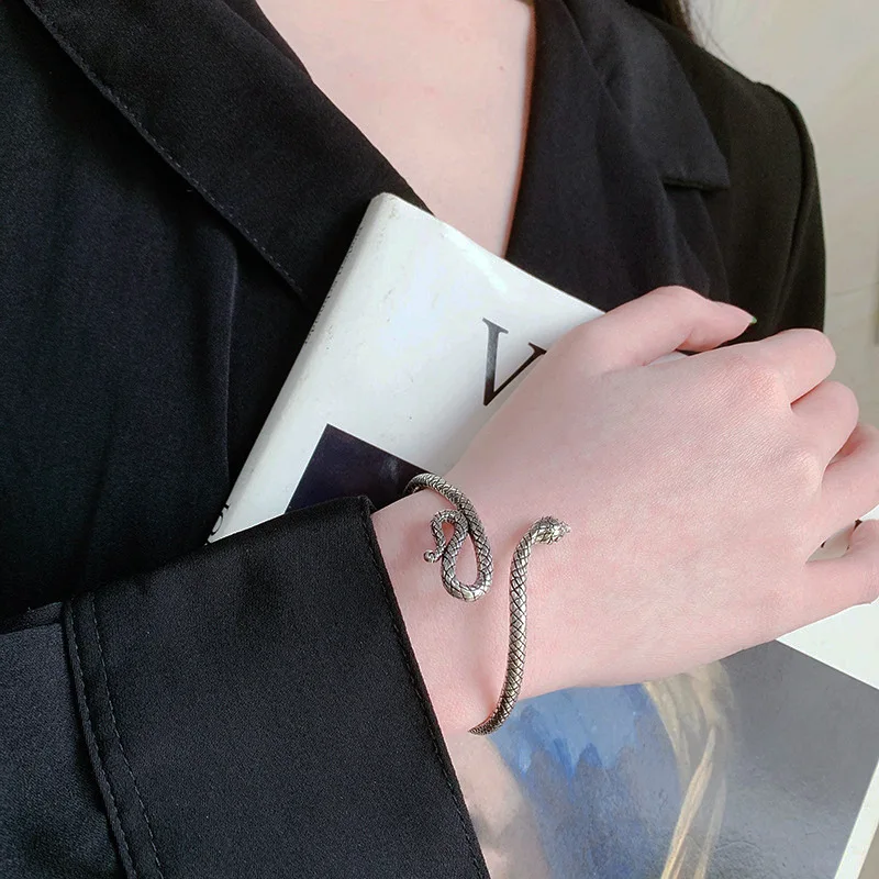 New Arrival Trendy Snake Animal Design Retro Thai Silver Female