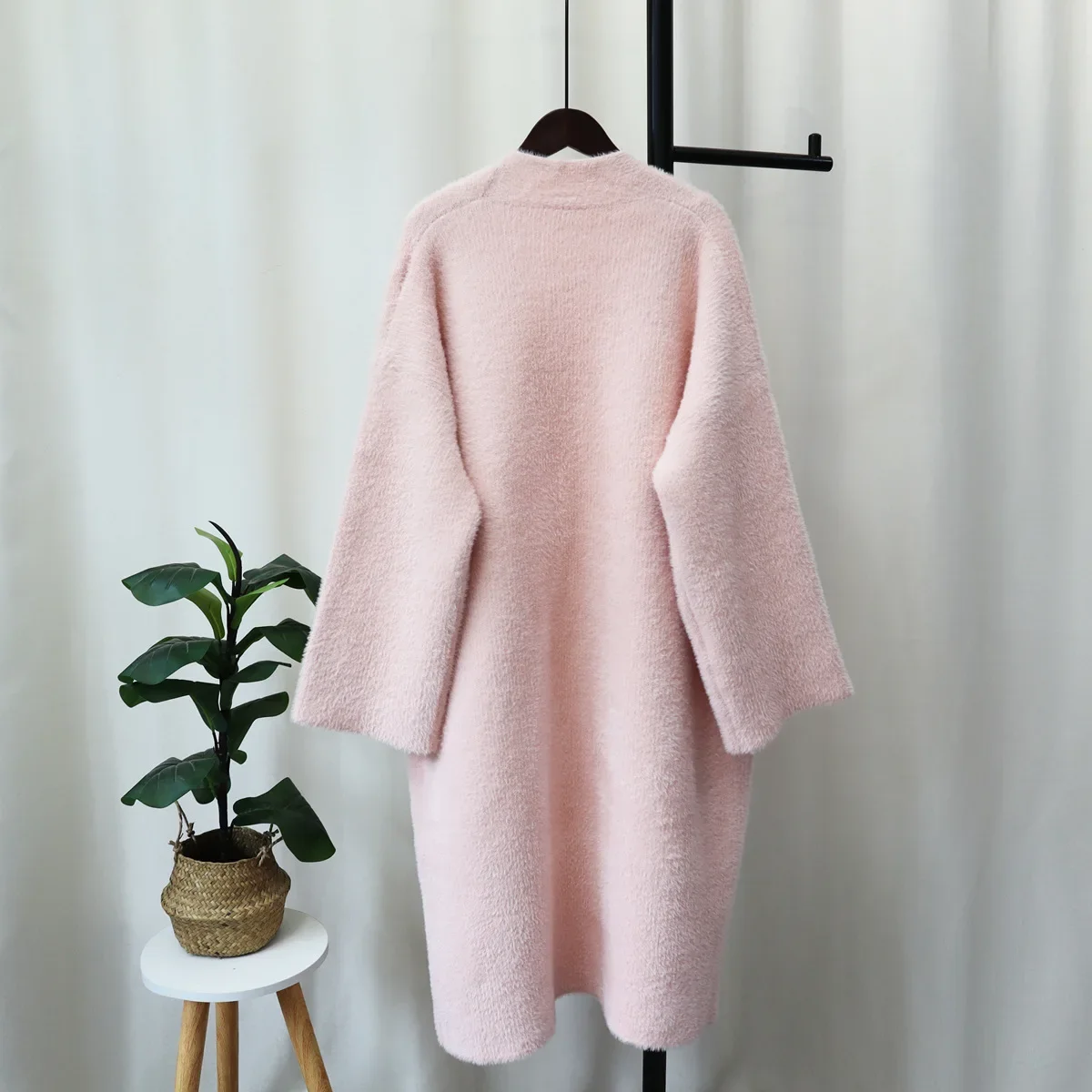 Autumn Long Cardigan 2023 Spring Knitted Women V-neck Winter Black Elegant Pink Outerwear Maxi Y2k Sweater Coat Soft Jacket