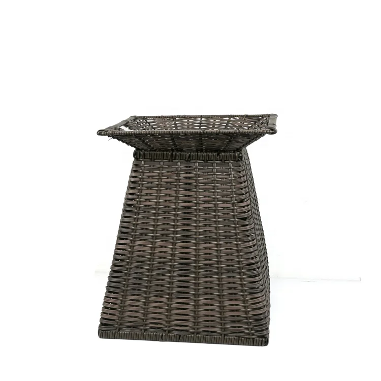 

Plastic Rattan Woven Trash Baskets Home Office Dustbin Sundries Outdoor Garbage Cangarbage Can