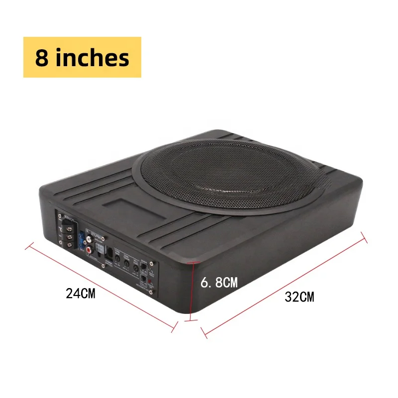 Subwoofer per auto sotto il sedile da 8 pollici 10 pollici di alta qualità Subwoofer sottile attivo da 600 W Subwoofer sottosella per auto in alluminio per bassi puri