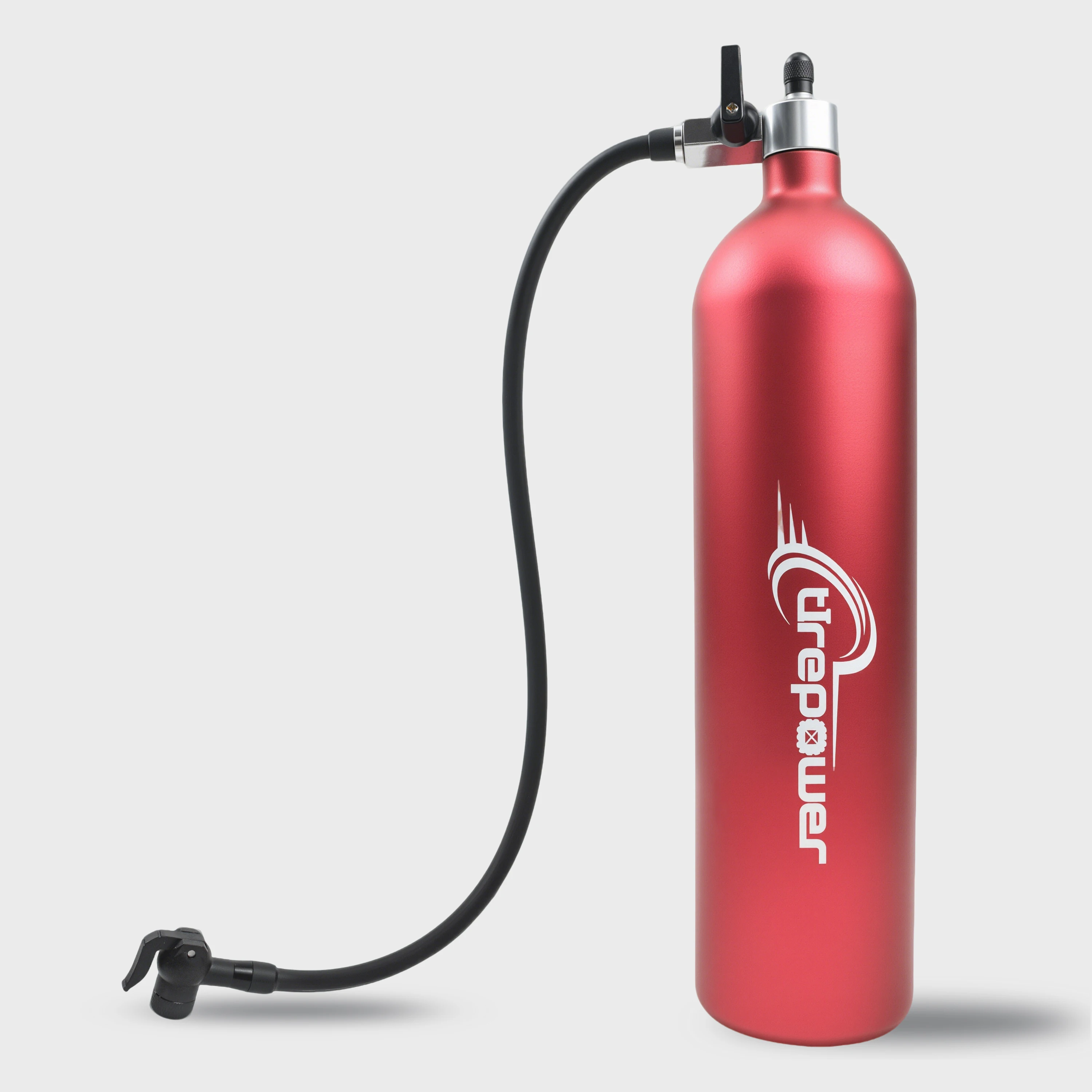 Aluminum Alloy Red Tubeless Pump Tire Inflator Tyre Air Booster Bottle With Valve Gas Cylinder 1.3L Fit For MTB Road Bike - Image 2
