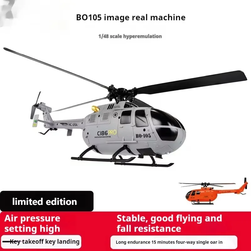 1: 48 helicóptero de controle remoto avião bo105 reembling helicóptero real c186 modelo drone simulação brinquedo infantil